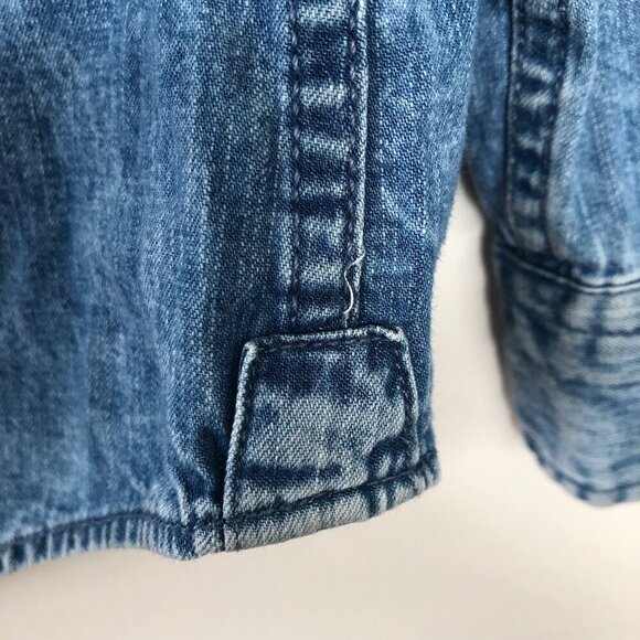 ANGELO LITRICO Mens Blue Denim Shirt Slim Fit Button Down 100% cotton US S 37-38 - Picture 6 of 16